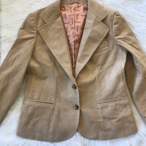 Yves Saint Laurent Sz M Suede Blazer Suit Vintage